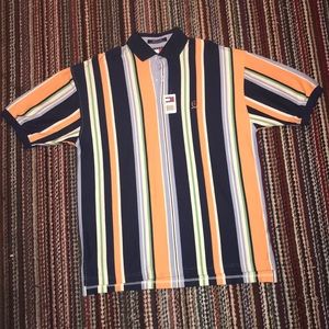 🔥🥶Vintage Tommy Hilfiger Striped Polo W/ Tag🔥🔥